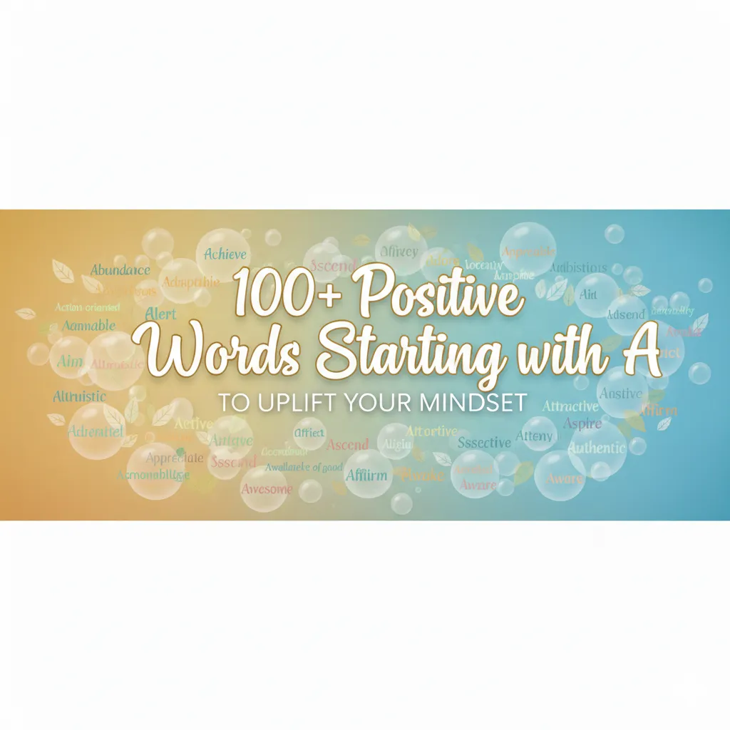 100+ Positive Words Starting with A to Uplift Your Mindset