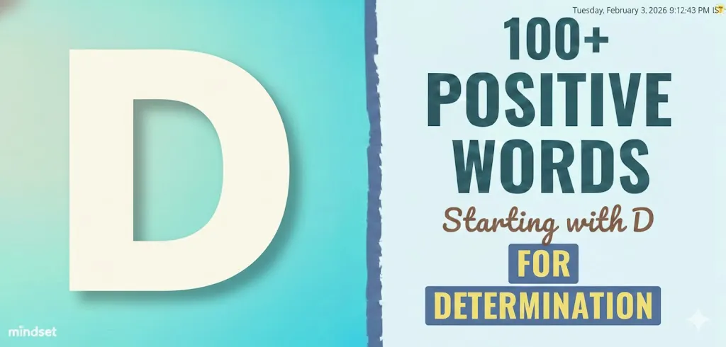 Positive Words Starting with D for Determination